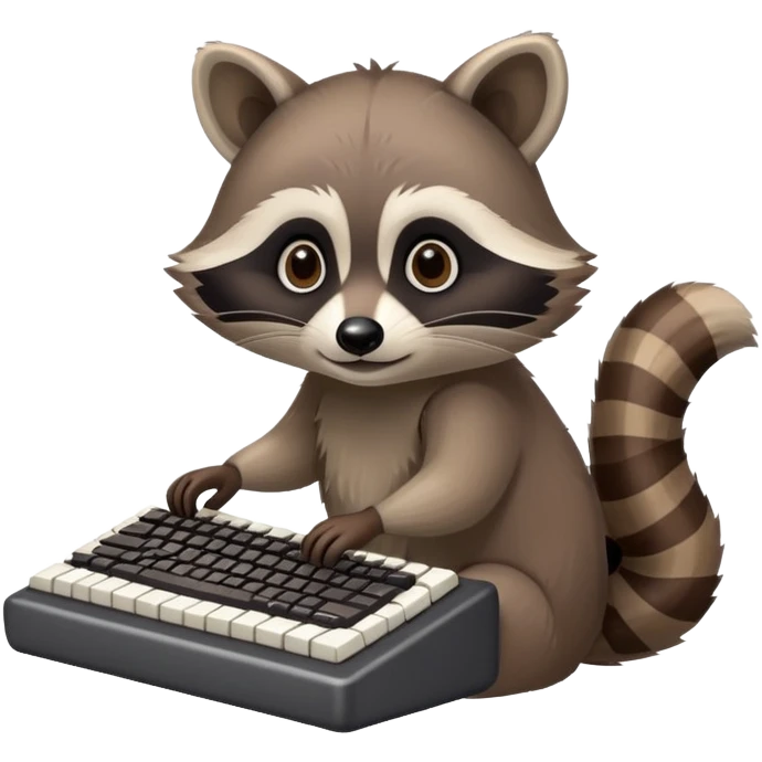 Raccoon with a keyboard emoji