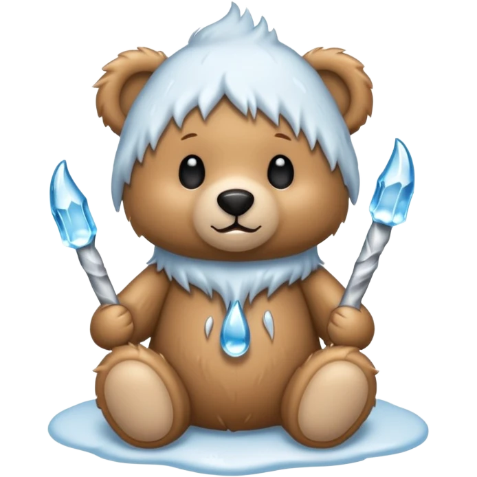 Teddy bear with icicles on her emoji