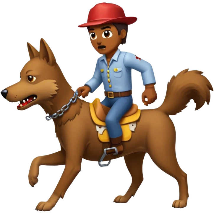 A dog raiding a zombie like minecrafty like a chicken jocky but instead wolf jocky or dog jocky But blocky emoji