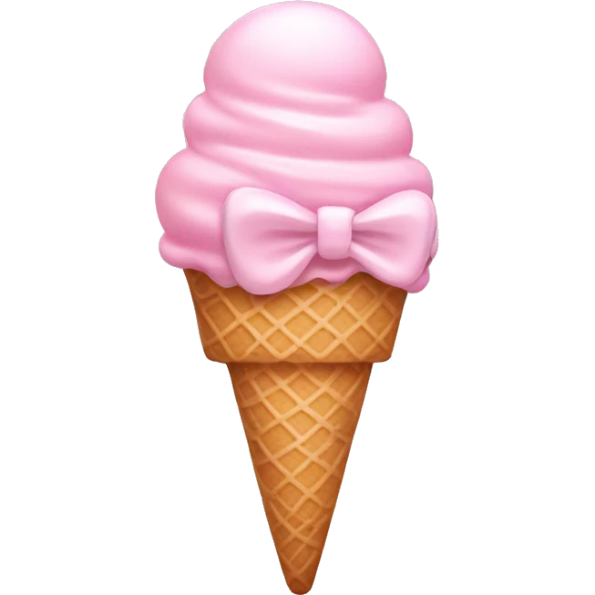 light pink ice cream with bow emoji