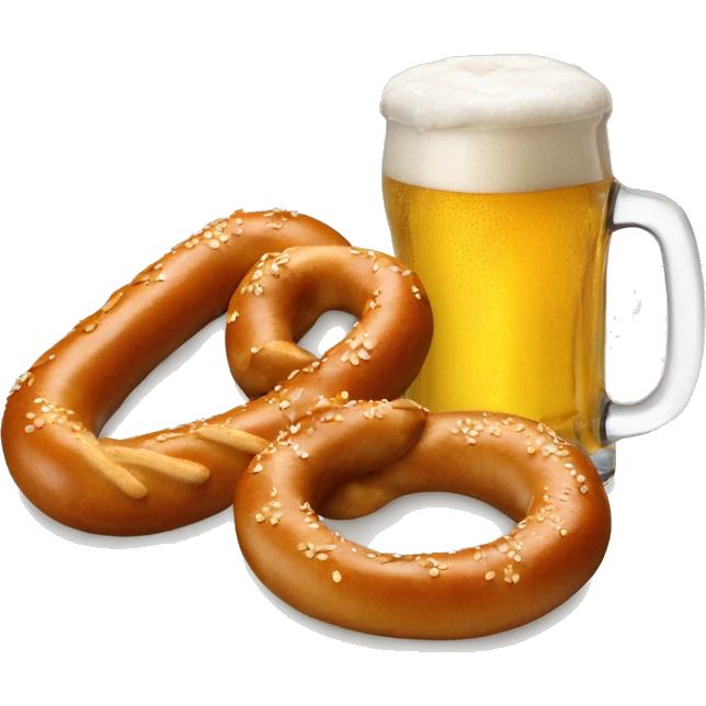 weisswurst next to a glass of beer and a pretzel emoji