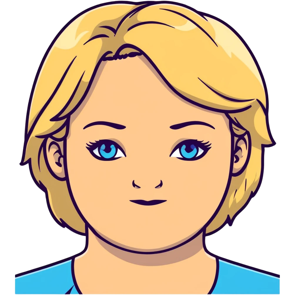 A middle aged plus size woman with blonde hair and blue eyes emoji