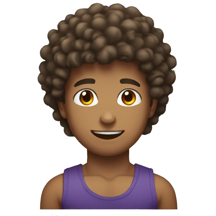 boy curly hair biceps mixed  emoji