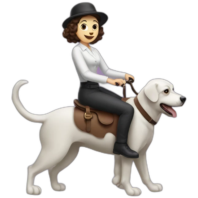 Charli chaplin riding a dog emoji