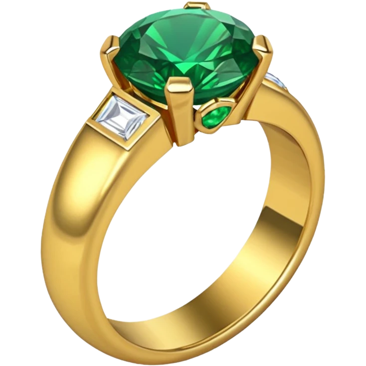 wedding ring with a emerald green stone emoji