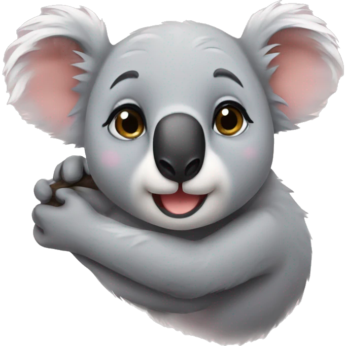 cute koala kiss emoji