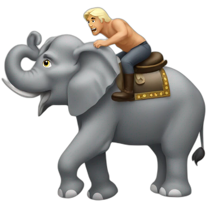 Rick flair riding an elephant emoji