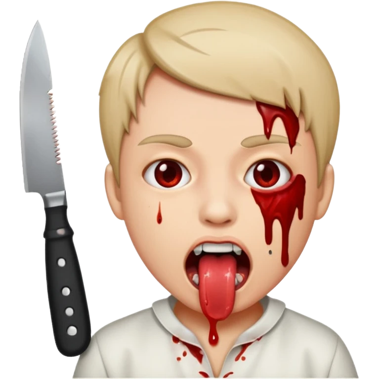 Tongue cutted by knife emoji