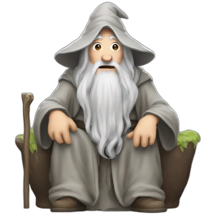 Gandalf trying to poop emoji