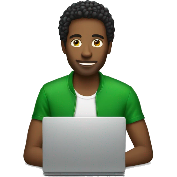 A jamaican cool guy using a computer emoji