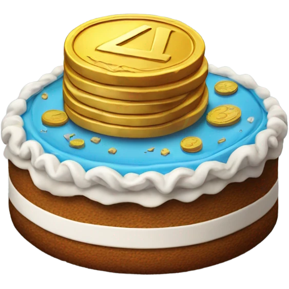 Coin with a cake on it  emoji