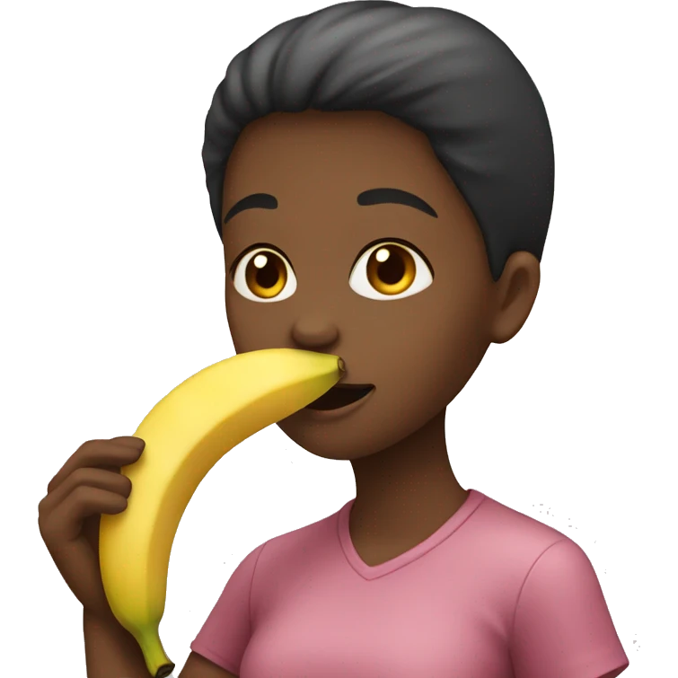 Girl eating a banana  emoji