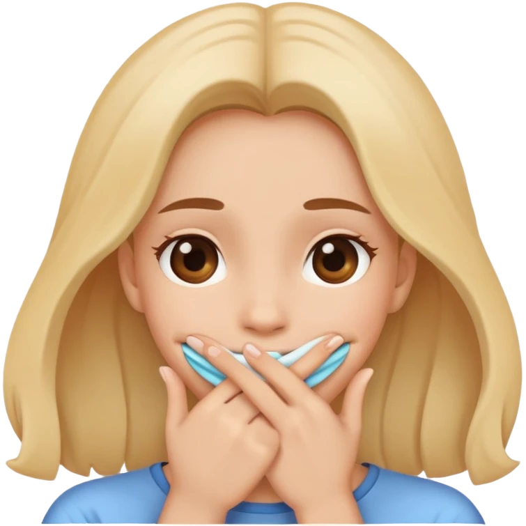 A girl covering her mouth  emoji