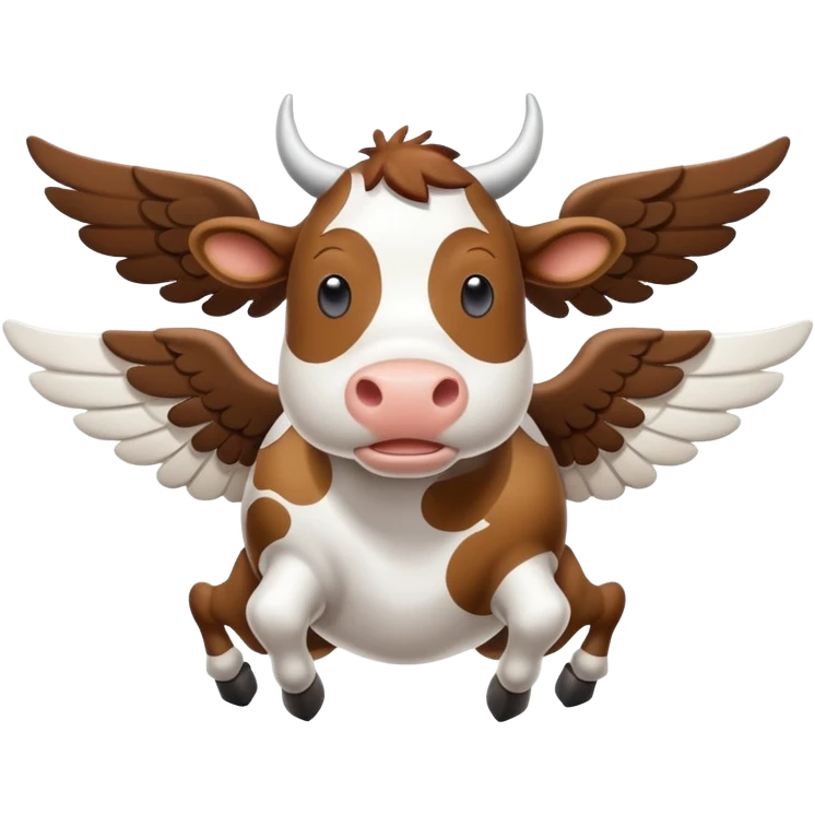 a flying cow with wings with the Text „maxim“ emoji