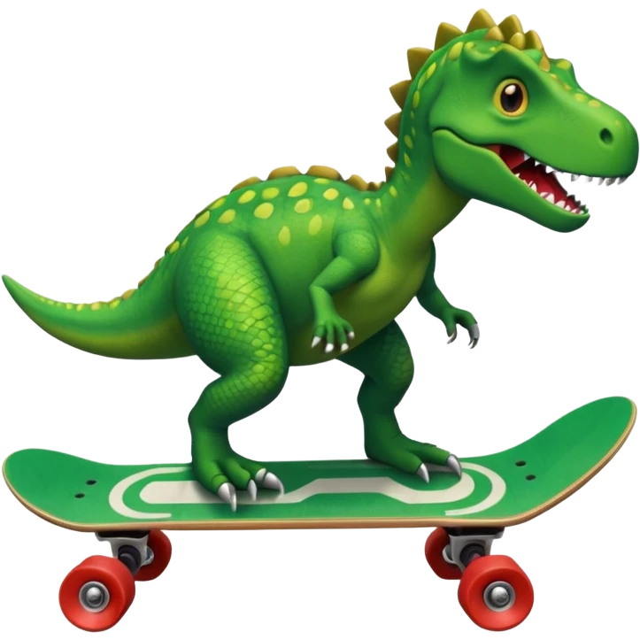 Dinosaur on a skateboard emoji