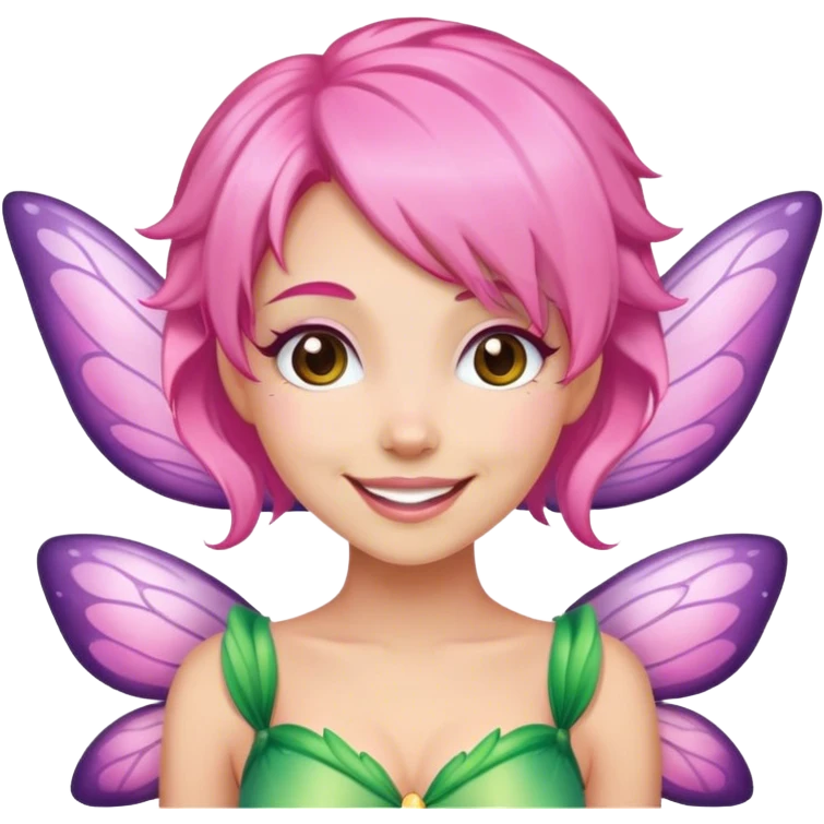 pink fairy happy emoji