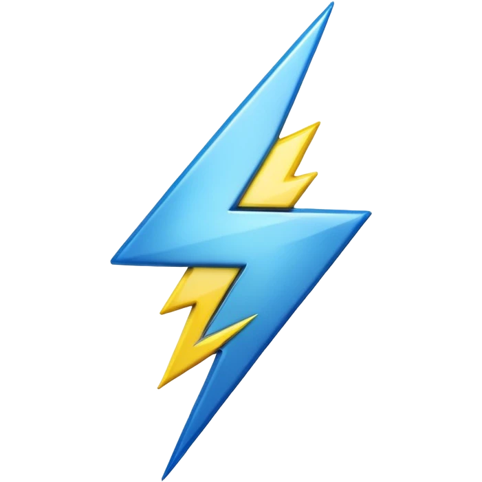 “Emoji-style RT logo, metallic silver with electric blue outline, bold and rounded like a sticker. Blue lightning bolt ⚡ on the left, yellow lightning bolt ⚡ on the right. Soft glow, glossy 3D finish, centered, white or transparent background.” emoji
