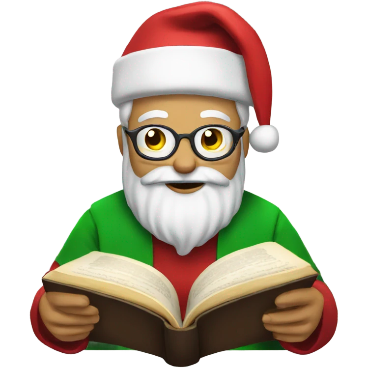 Santa reading bible emoji