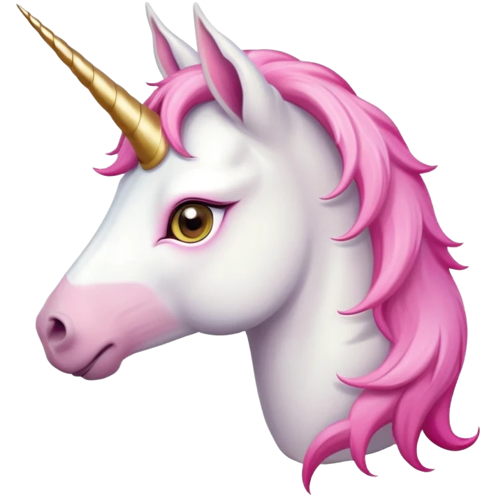 head of an anthropomorphised female unicorn horse, looking directly ahead, standard pose emoji
