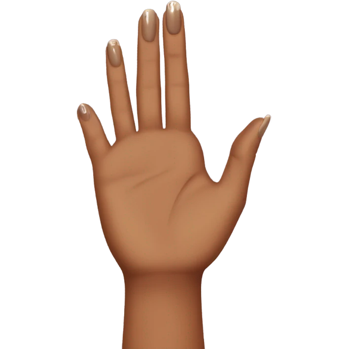 Brown nails in hand emoji