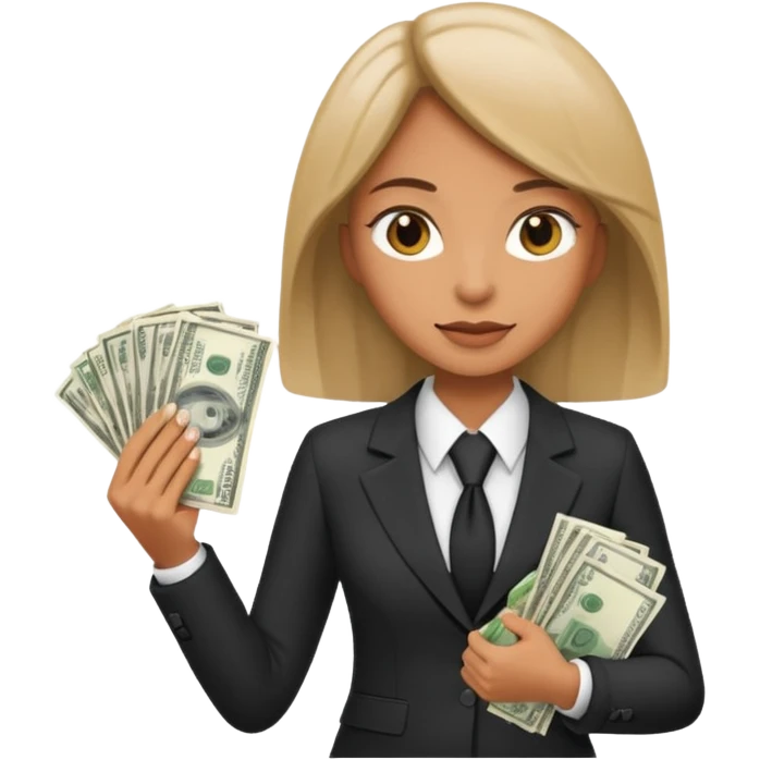woman holding lots of money emoji