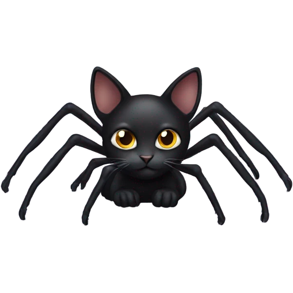 black cat as a spider emoji