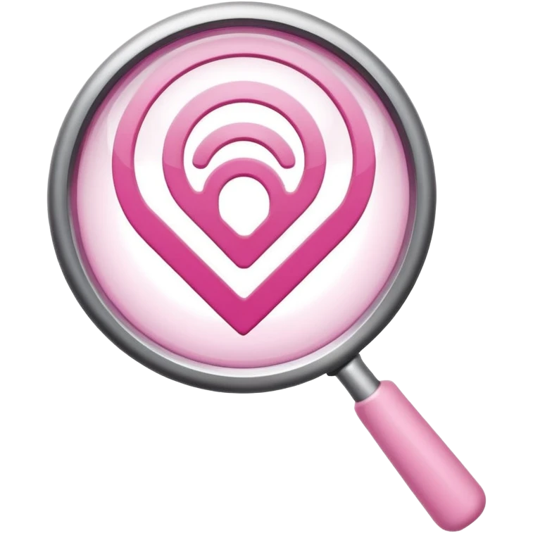 mix light pink dark pink and white girly wifi internet with a magnifying glass emoji