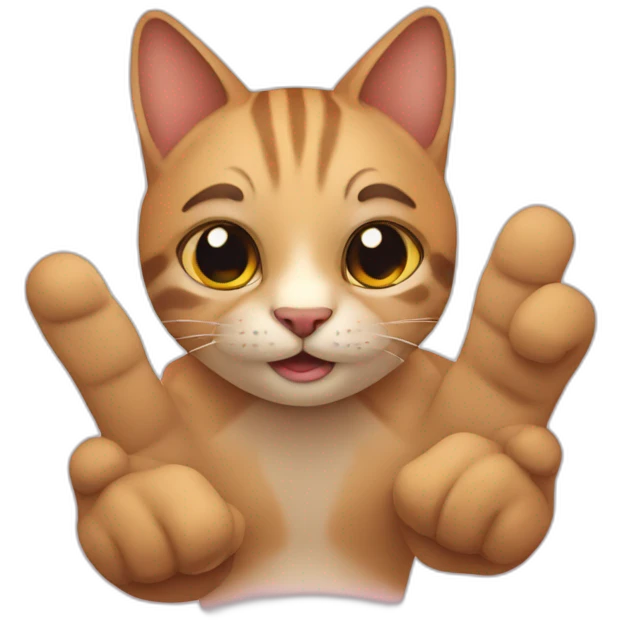 chat qui agite la patte emoji