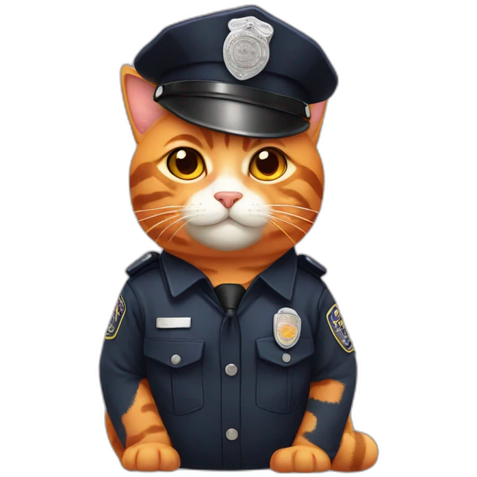Orange sweetie police cat emoji