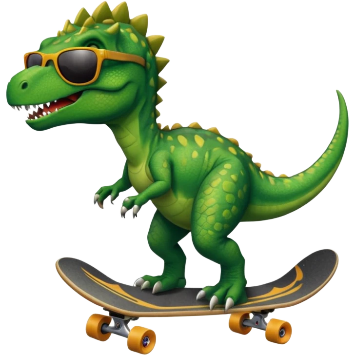 Dinosaur on a skateboard emoji