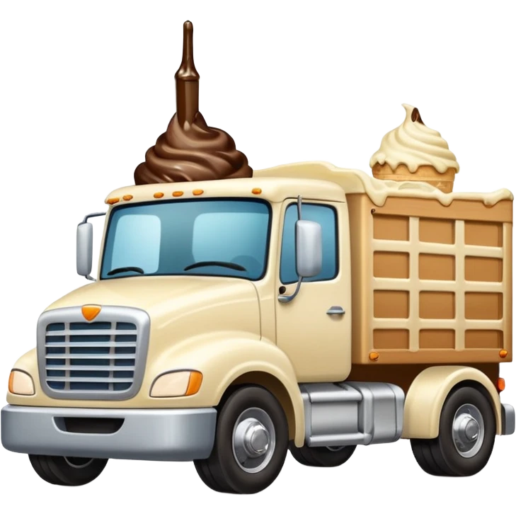 Ice cream driving a truck emoji