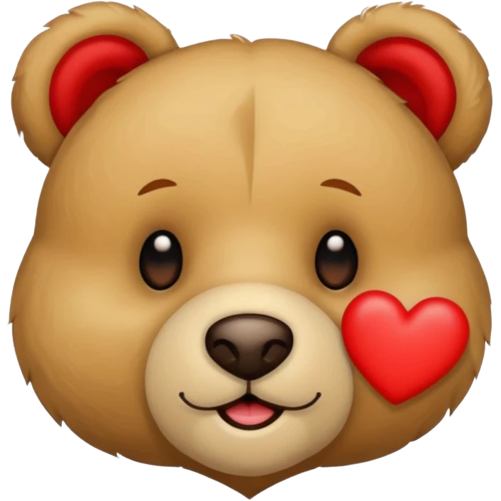 Teddy bear face with heart on the side emoji