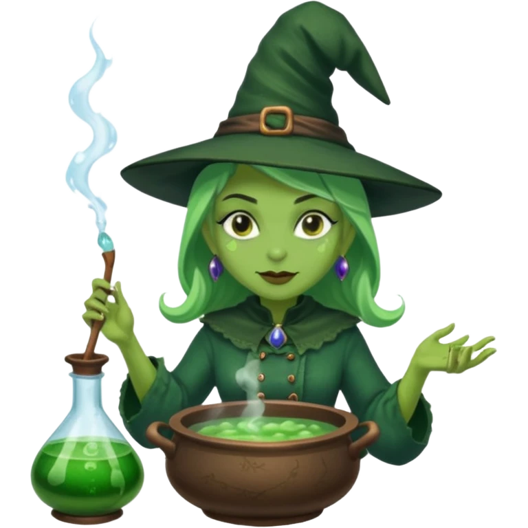 green witch cooking potion emoji