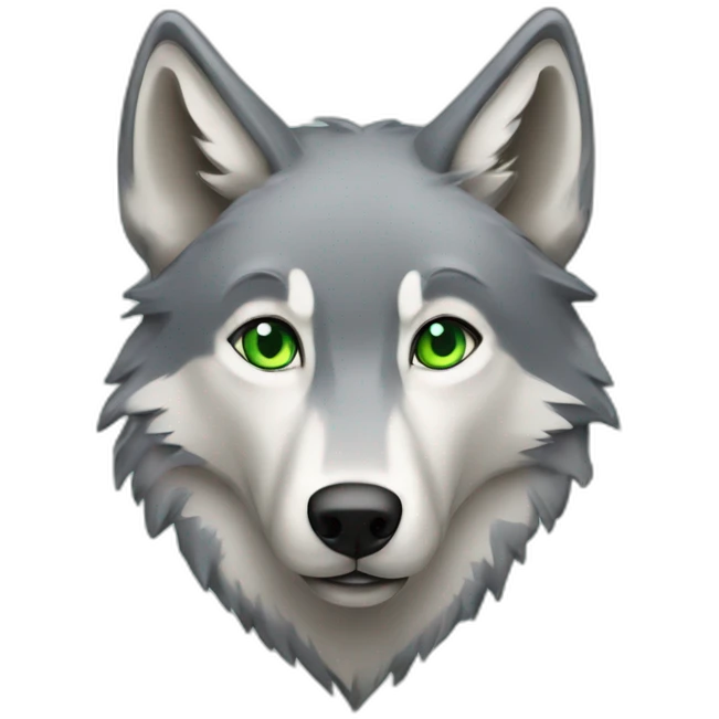 Grey Wolf blue and hgreen eyes emoji