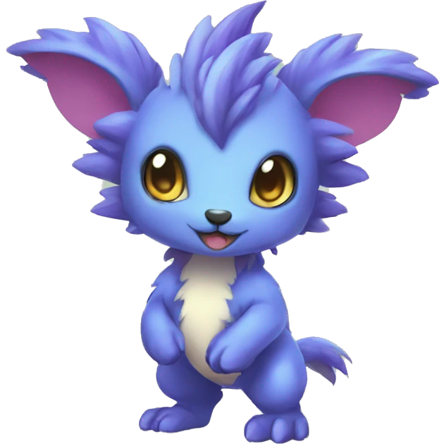 Cute cool fantasy animal hybrid Fakemon full body emoji