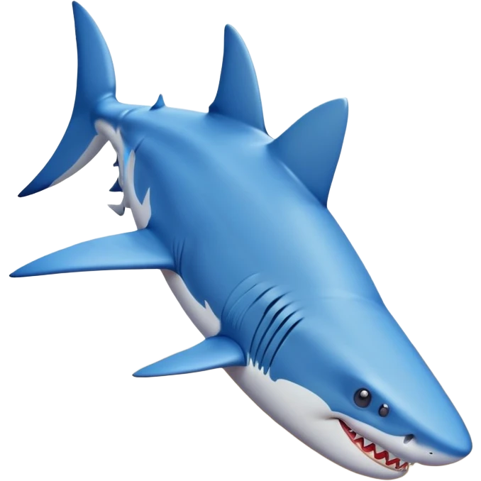 Shark walking on the beach with blue Nikes shoes emoji