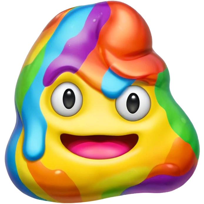 a rainbow gummy poop emoji monster emoji
