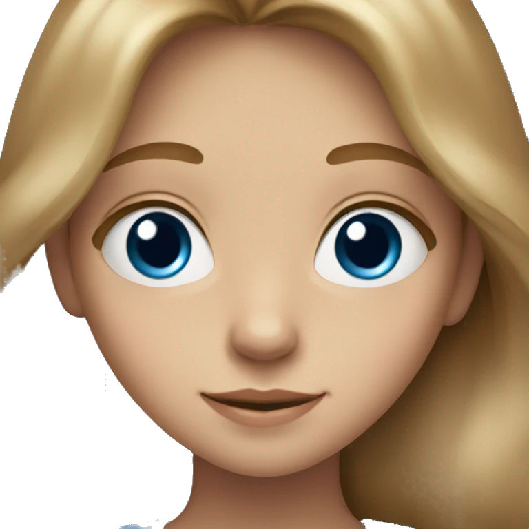 A sweet little girl with big blue eyes and shoulder-length light brown hair
 emoji