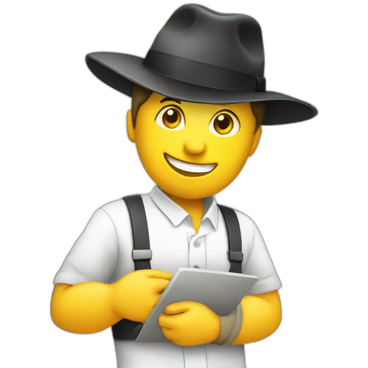 Server with hat emoji
