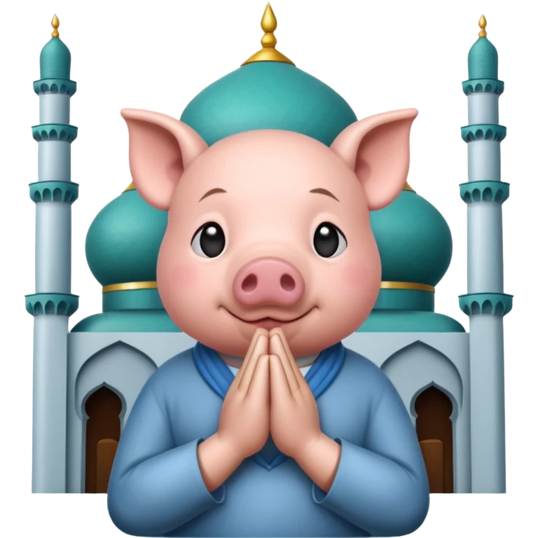 A pig is pray in mosque  emoji