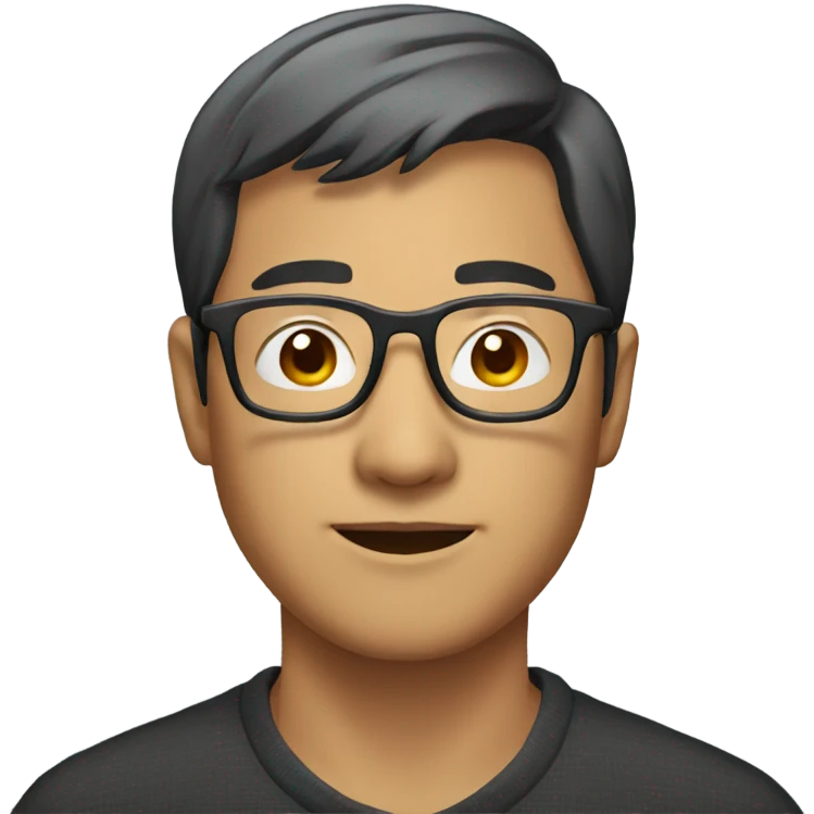 Asian man with glasses emoji
