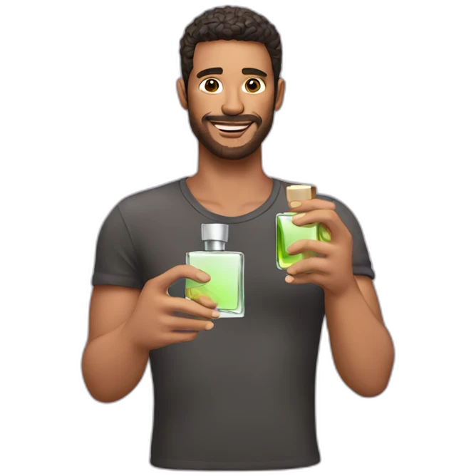 man holding perfume emoji