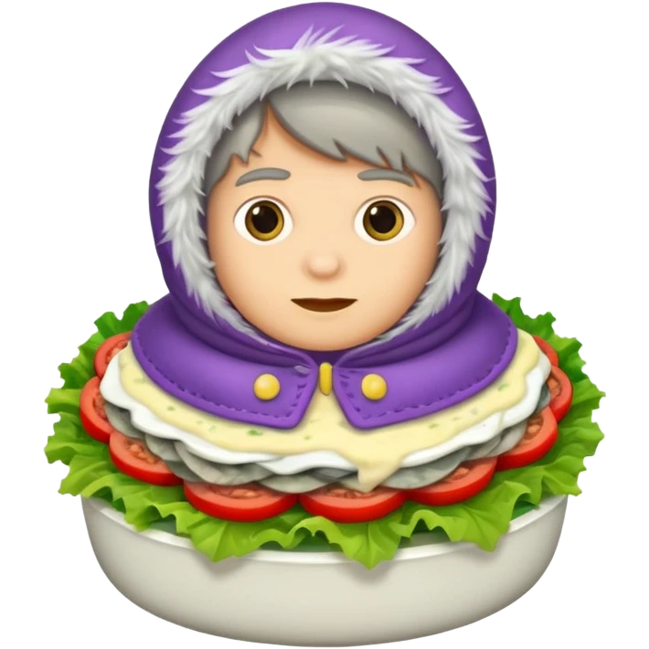 salad herring under a fur coat emoji