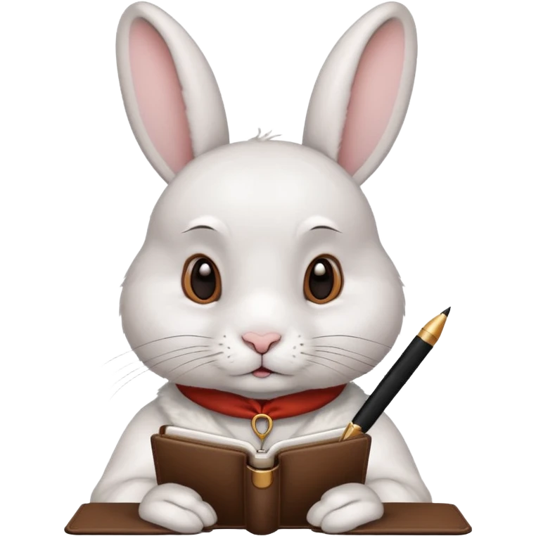 A rabbit checking time and taking notes emoji