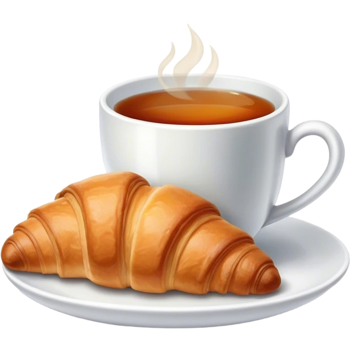cup of tea with croissant emoji