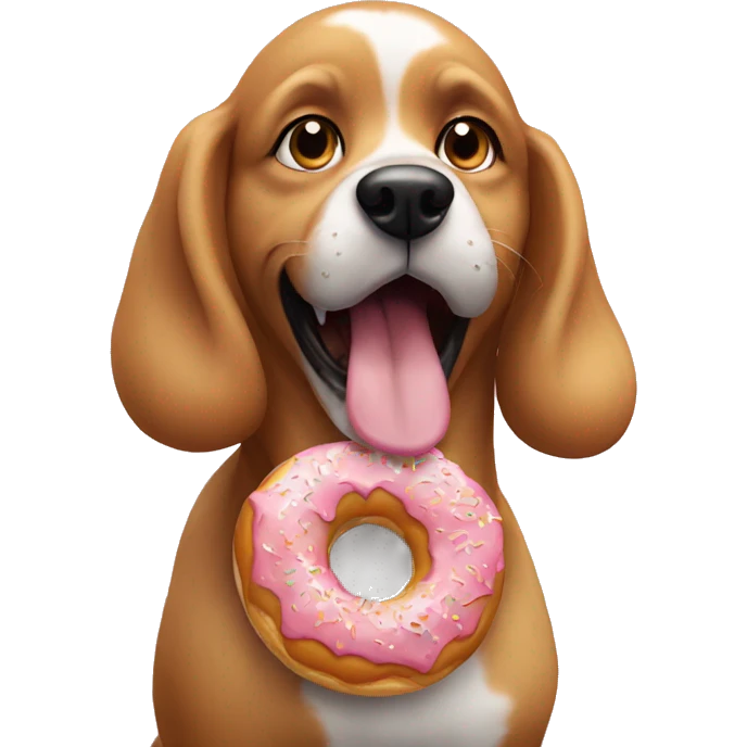 dog eating a donut emoji