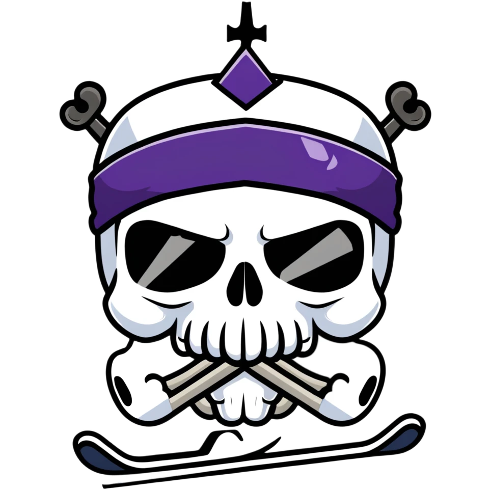 cool skull with a royal crown and a ski mask emoji