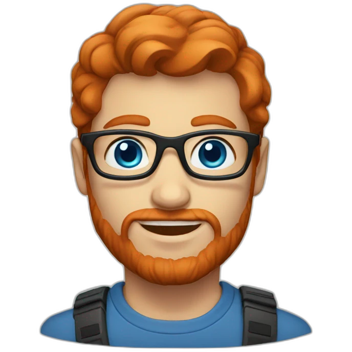Redhead geek blue eyes emoji