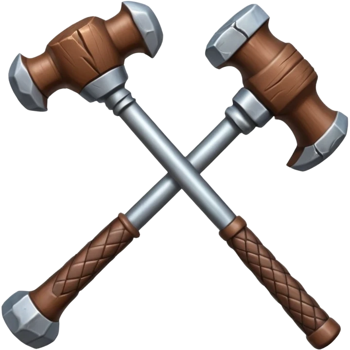 croisement de 2 marteaux (en mode duel, qui des deux va gagner) emoji