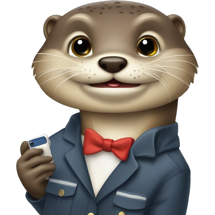 Loutre avec un téléphone spam sms emoji